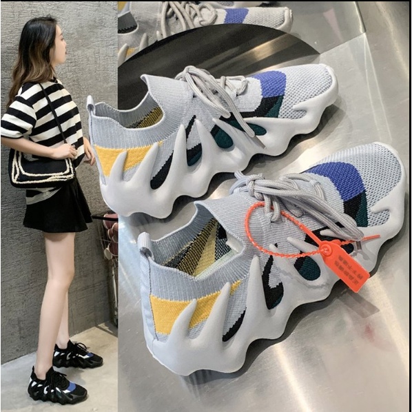 Giày Thể Thao Vải Dệt Kim Đế Mềm Thoáng Khí Phong Cách Mùa Xuân 2022