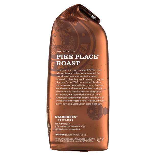 Cà phê nguyên hạt Starbucks Medium Roast Ground Coffee, Pike Place Roast, 100% Arabica, 340gram | BigBuy360 - bigbuy360.vn