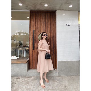 Váy tơ tằm tay bèo dáng suông cực xinh