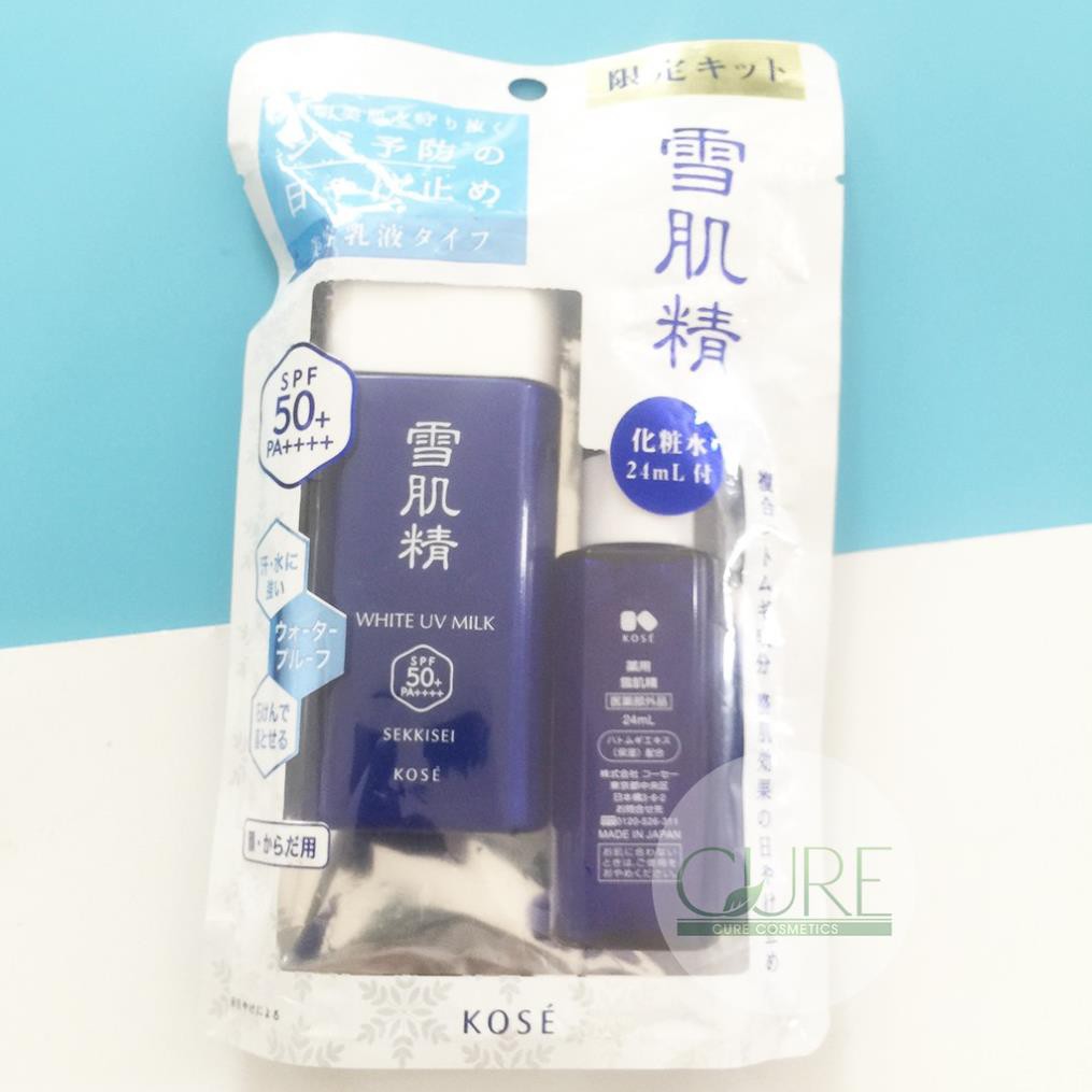 [Mẫu mới tặng] Kem chống nắng Kose dạng Milk Sekkisei Sun Protect Essence Milk SPF 50 60gr