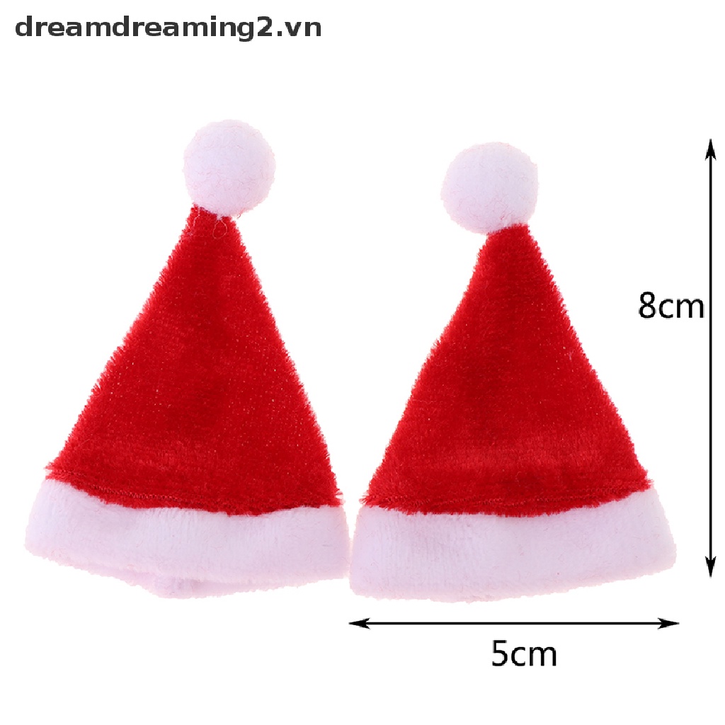 Bộ 2 Mũ Giáng Sinh mini Trang Trí Búp Bê