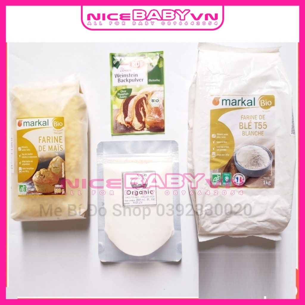 Bột Hữu Cơ Chế Biến Ăn Dặm Cho Bé Làm Bánh Nấu Bột Chè Súp Gói Tách Lẻ 100g NiceBabyVn