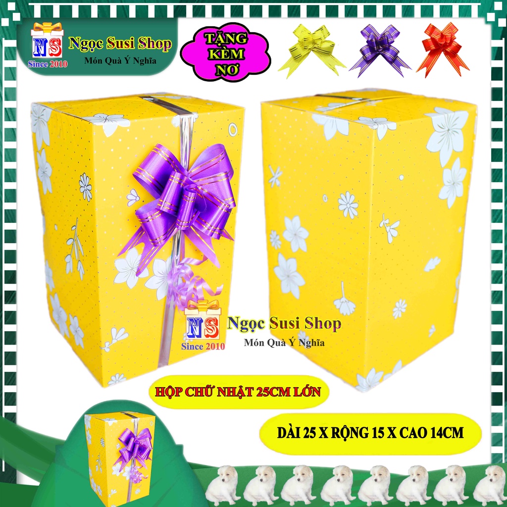 HỘP QUÀ KIẾNG CHỮ NHẬT SIZE LỚN 25CM + TẶNG KÈM NƠ 3CM - HỘP GÓI QUÀ GIẤY KIẾNG CAO CẤP