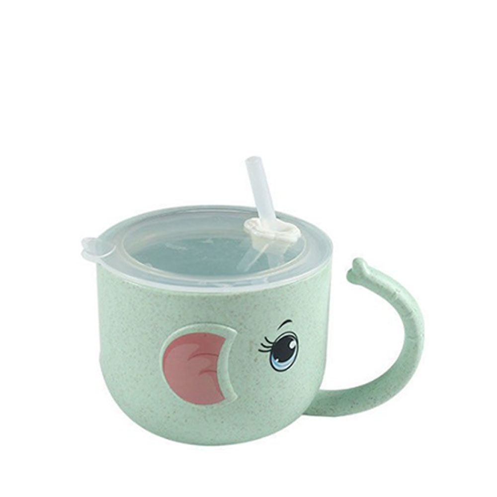 Ly nước chống tràn có nắp đậy họa tiết hoạt hình dễ thương cho bé