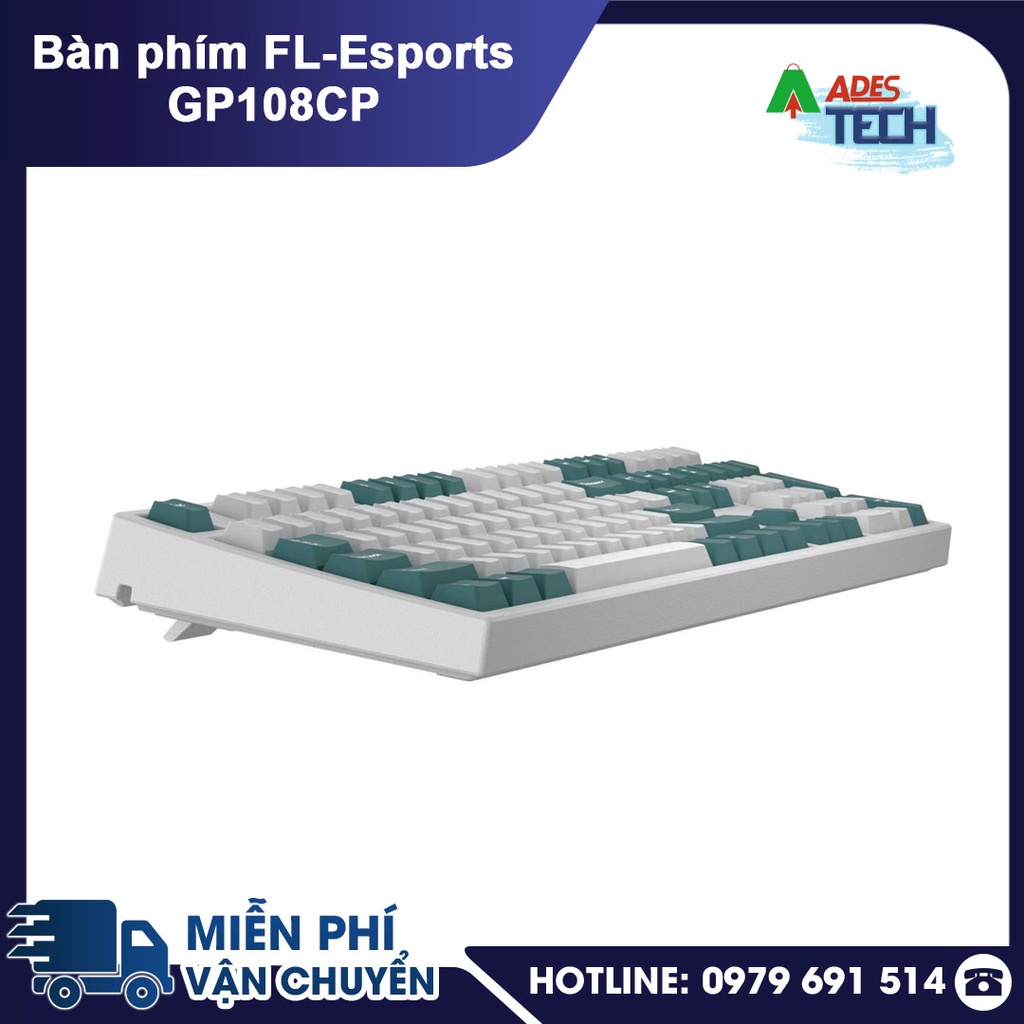 Bàn phím FLEsports GP108CP Aqua Green/ Blackish Green - Bàn phím cơ Switch Kailh Box cao cấp