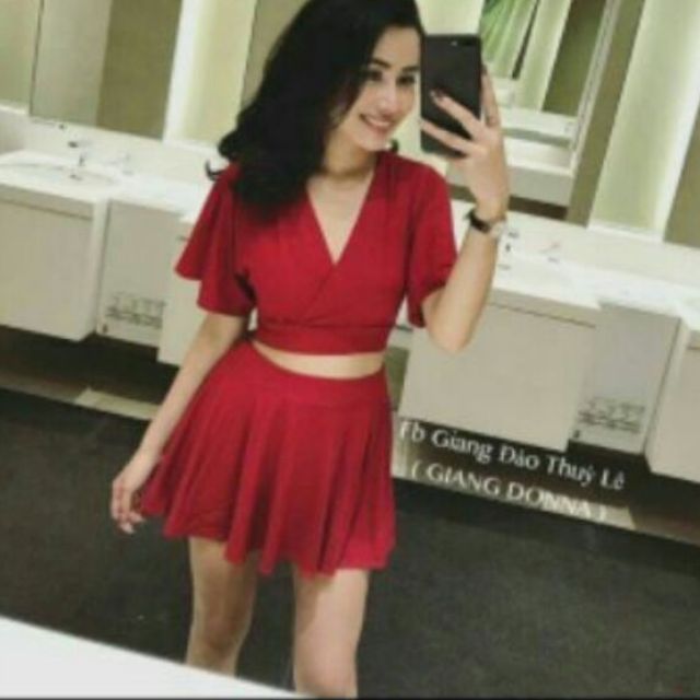 Set váy quần và áo croptop | hình thật