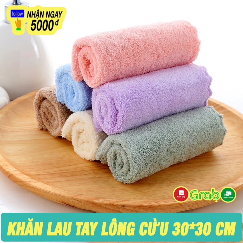 Khăn Lau Tay Lông Cừu - Khăn Lau Đa Năng HAPPYHOUSE84 30x30cm - Chất Liệu Lông Cừu Siêu Mềm - Thấm Hút Cực Tốt