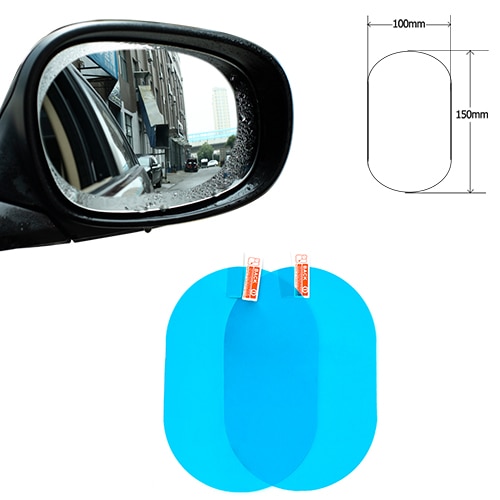 Bộ 2 Phim Dán Bảo Vệ Kính Chiếu Hậu Xe Hơi Chống Sương Mù / Nước Mưa Tiện Dụng