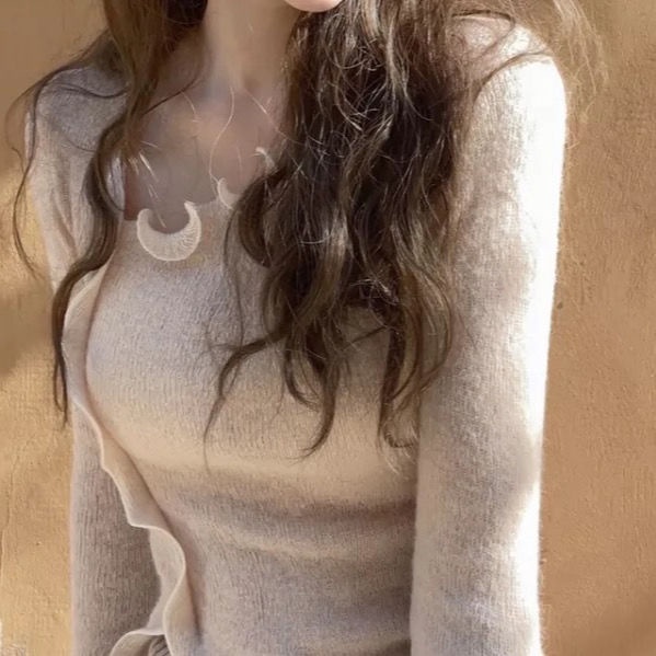 Áo thun nữ COZOKC tay dài dáng ôm xẻ tà thời trang