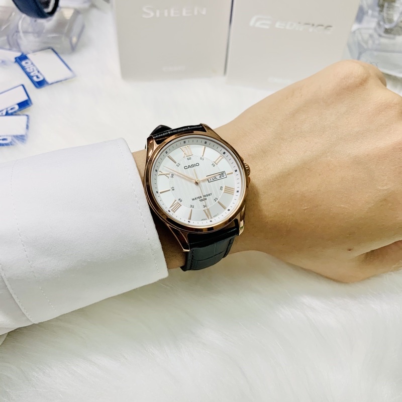 Đồng hồ nam đẹp dây ca Casio MTP 1384L-7A Mặt trắng Size 41mm chống nước 100 mét Bảo hành 1 năm Hyma watch