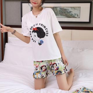 Set Đồ Ngủ Ngắn In Hình Hoạt Hình Dễ Thương Cho Nữ