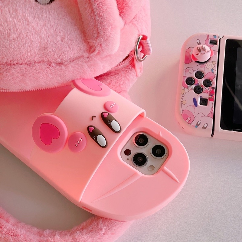 Ốp lưng iphone mềm dẻo mẫu chiếc dép kirby nàu hồng cute, baby nhẹ nhàng