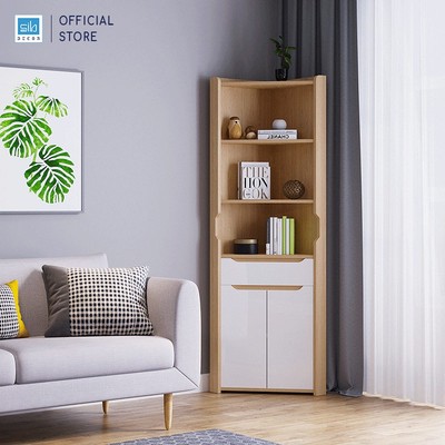 [Giao lắp tại TP.HCM] Tủ Gỗ Góc Tường Hình Tam Tam Giác Phù Hợp Đặt Tại Phòng Bếp, Phòng Khách Hiện Đại SIB DECOR KG31