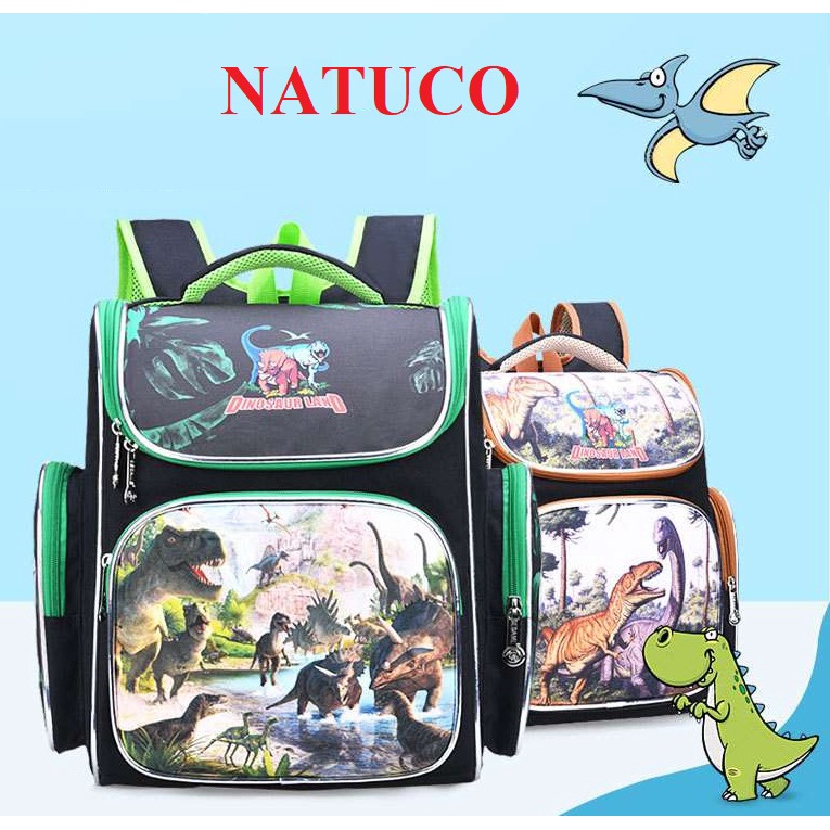 Ba lô hộp cao cấp Sesame hình khủng long cho học sinh cấp 1, cấp 2