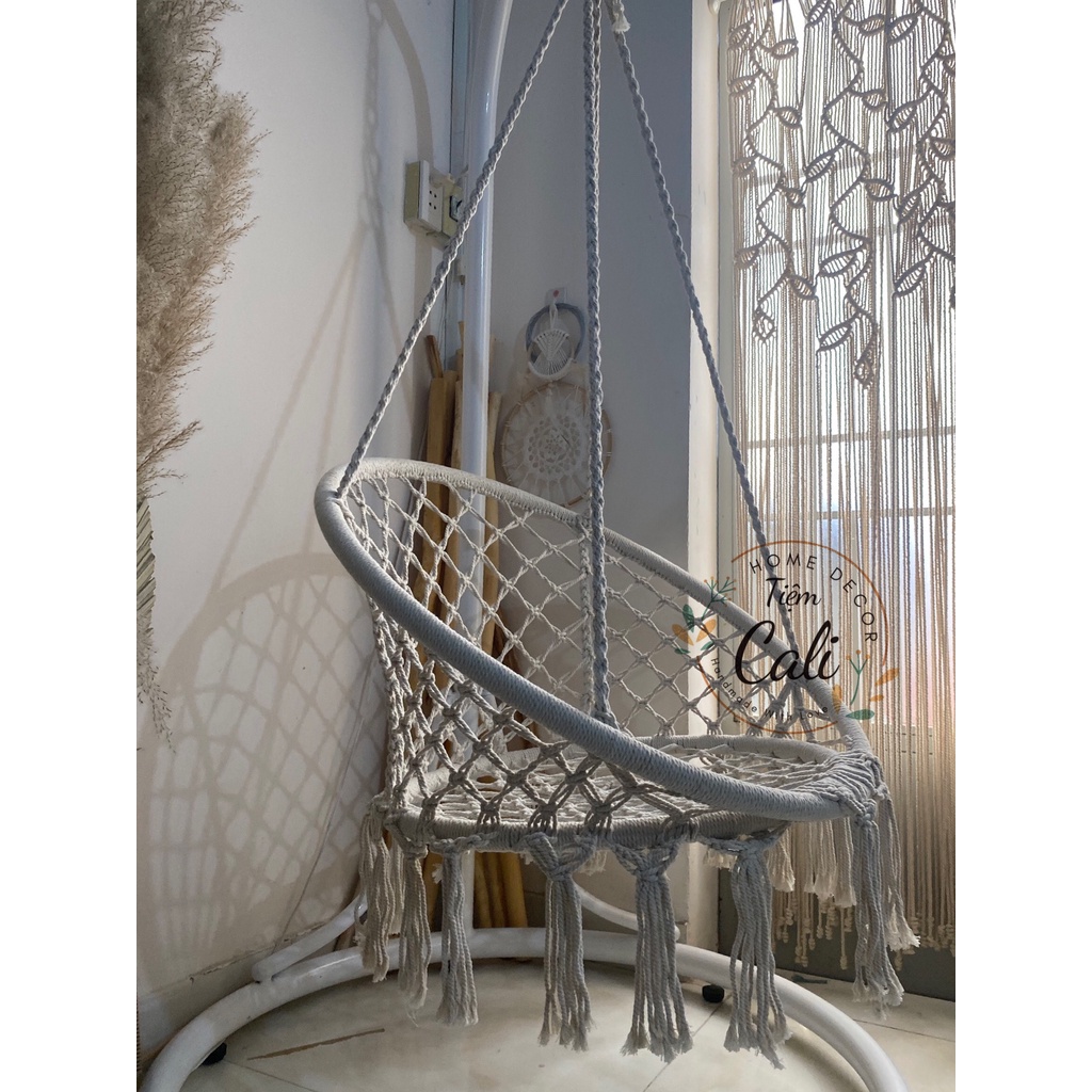 Xích đu treo đan dây macrame, xích đu ngoài trời, dã ngoại