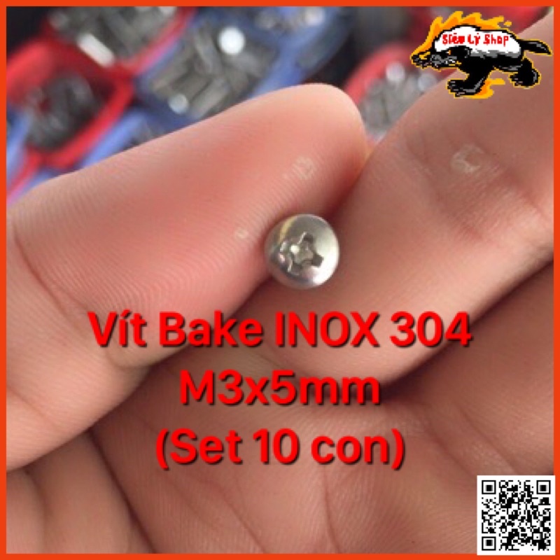 Set 10 con Vít Bake INOX 304 - M3x6mm