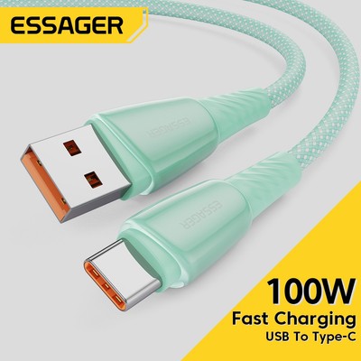 Dây cáp sạc nhanh ESSAGER 6A 100W type C sang cổng USB cho thiết bị Huawei