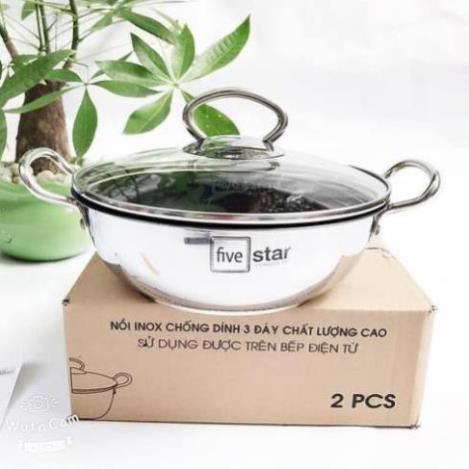 Nồi kho thịt cá 20cm 3 đáy từ chống dính fivestar - đồ dùng nhà bếp - bộ nồi chảo