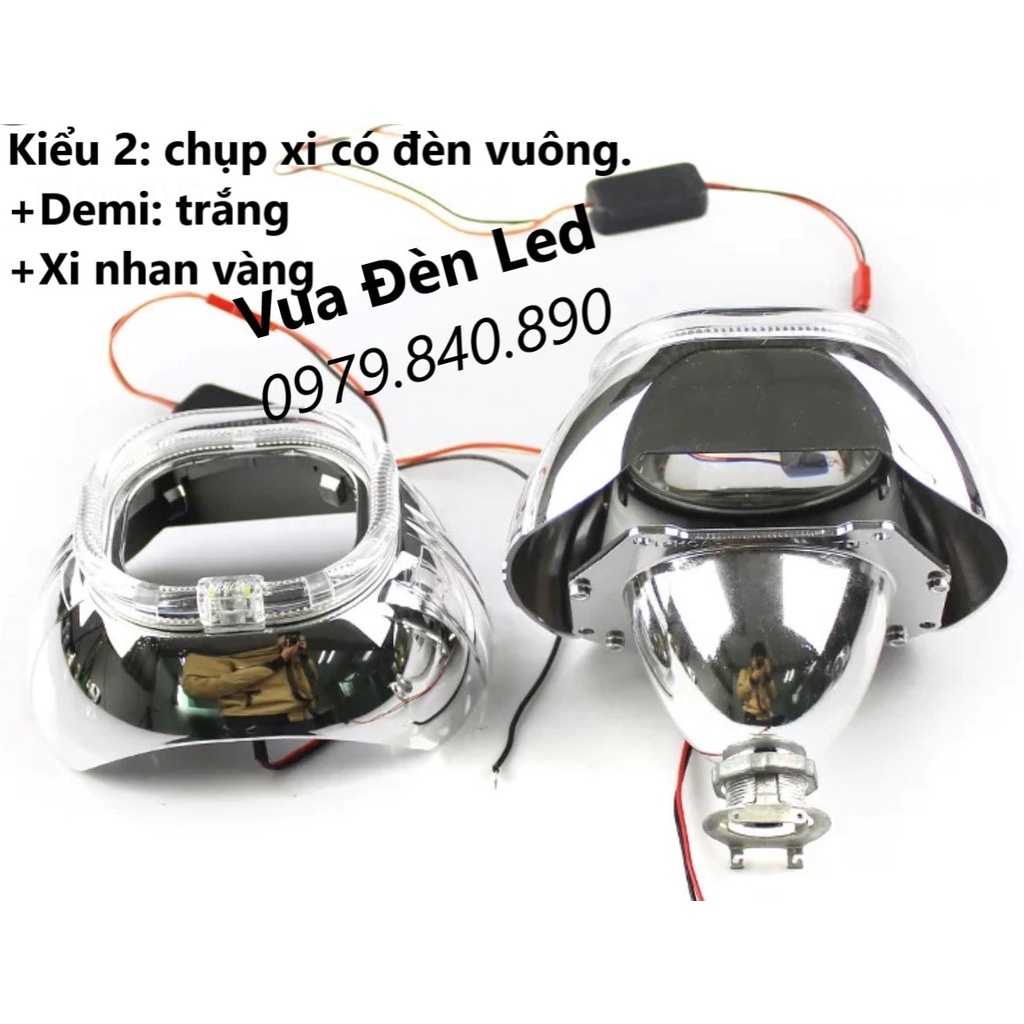 Chụp xi cho Bi cầu 3.0 inch mạ Crom sáng bóng lắp cho ô tô, xe máy dùng bảo vệ đèn và Bi cầu Xenon , Bi cầu Led