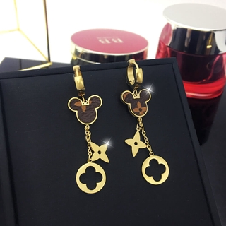 Khuyên tai bằng thép không gỉ hình chuột Mickey thời trang sành điệu cho nữ