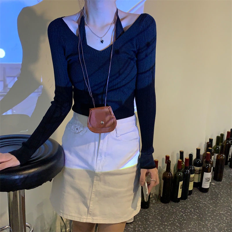 COZOK Áo sweater Tay Dài Dáng Ôm Thời Trang Cá Tính Cho Nữ