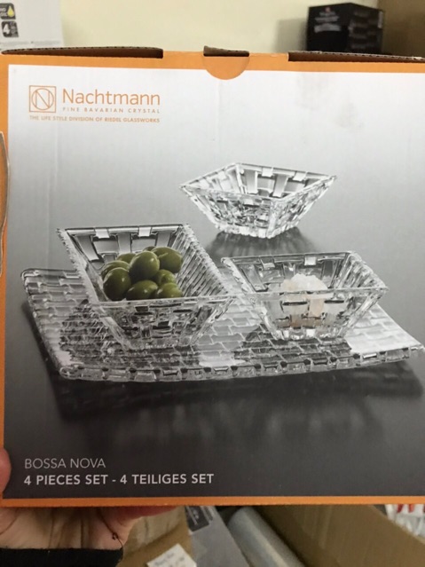 SET KHAY ĐĨA PHA LÊ NACHTMANN 4 MÓN  BOSSA NOVA đựng mứt Tết, hoa quả các loại hạt - made in Germany