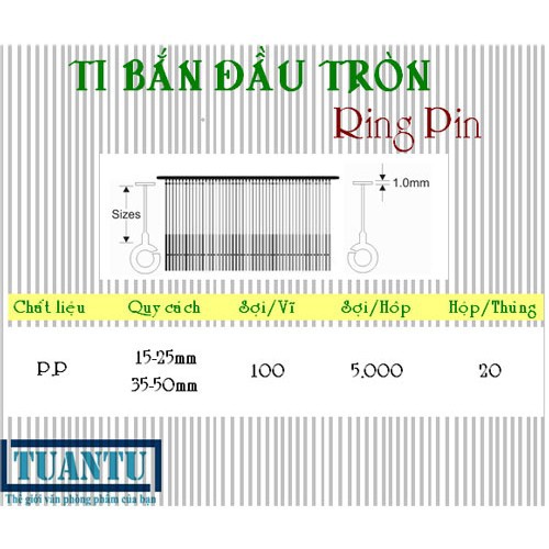 Ti bắn mác đầu tròn - Ring tag pin