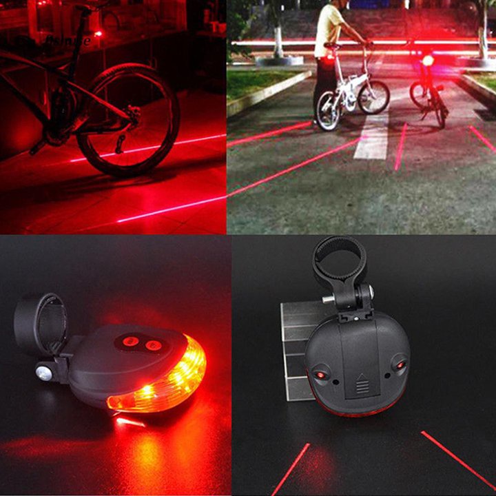 Đèn led chiếu hậu laser cảnh báo gắn cốt yên xe đạp chống nước