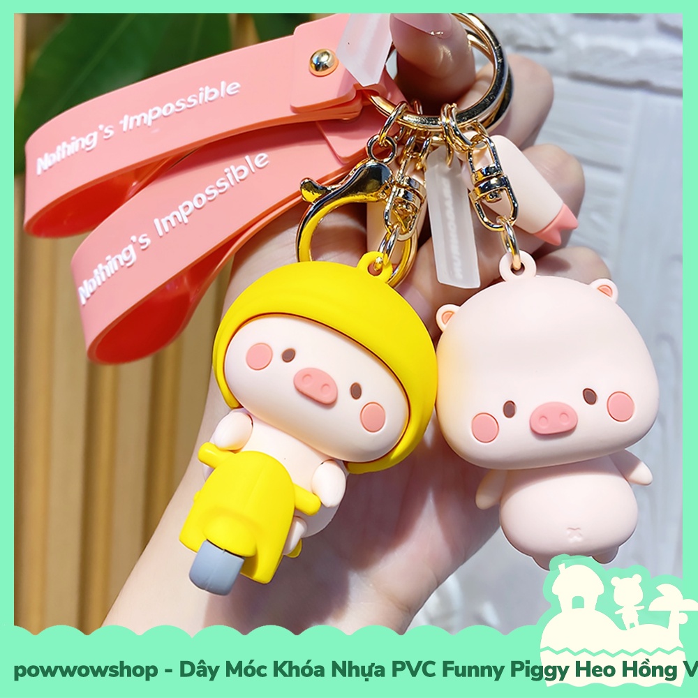 [Sẵn VN - Hỏa Tốc] Dây Móc Khóa Nhựa PVC Mẫu Nhân Vật Hoạt Hình Heo Piggie Ngộ Nghĩnh