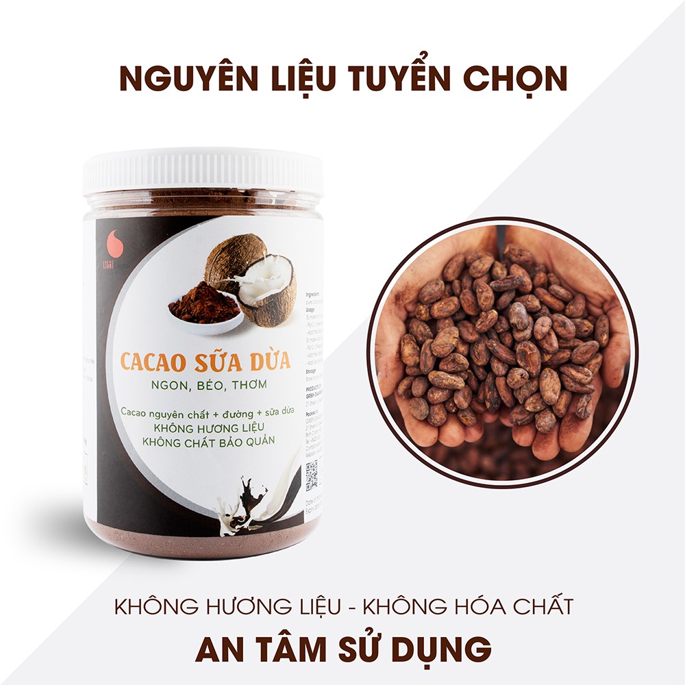 Cacao sữa dừa 3in1 thơm ngon, dạng hũ dễ bảo quản Light Coffee - 550g