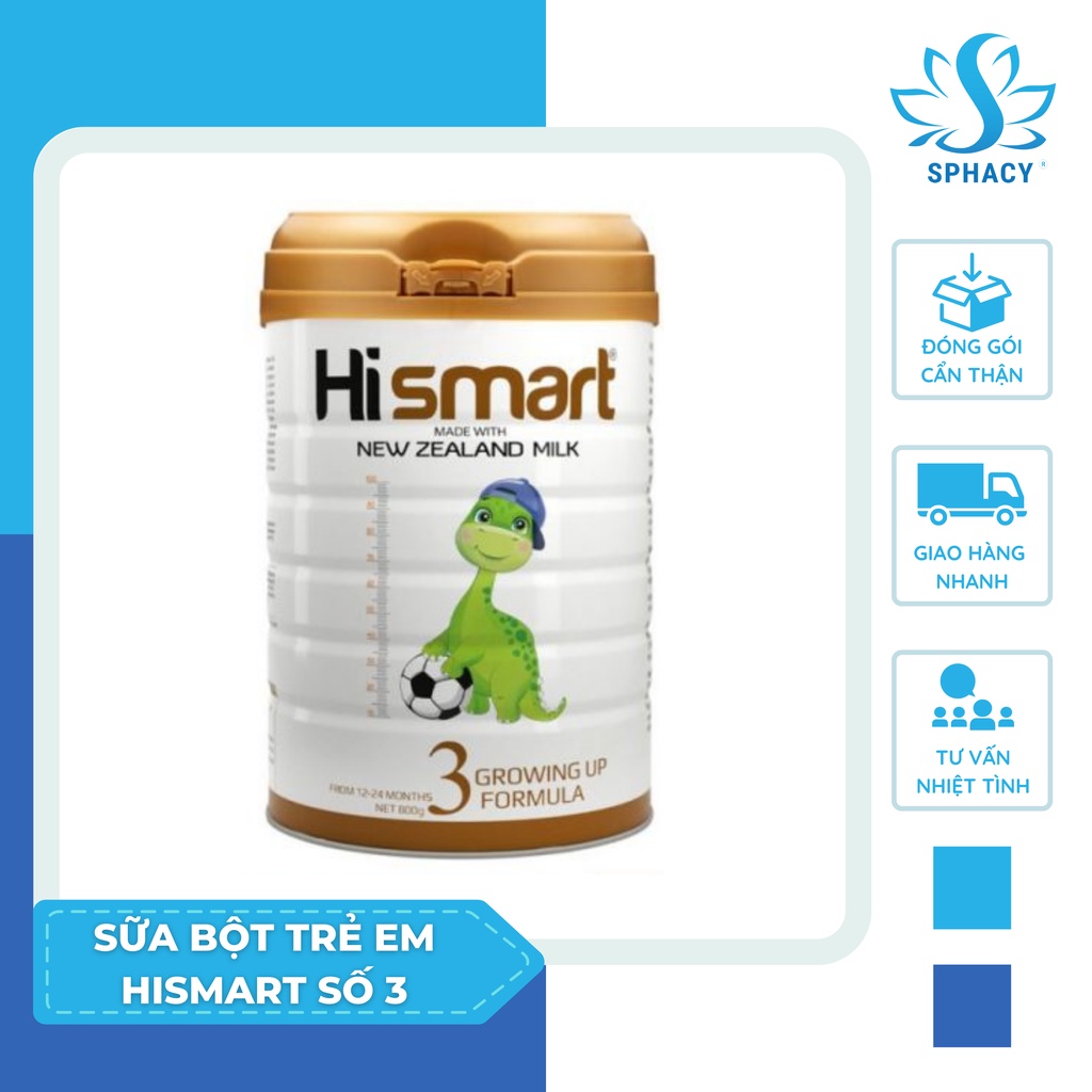 Sữa Hismart Số 3 Dành Cho Các Bé Cung Cấp DHA New Zealand Hộp 800g