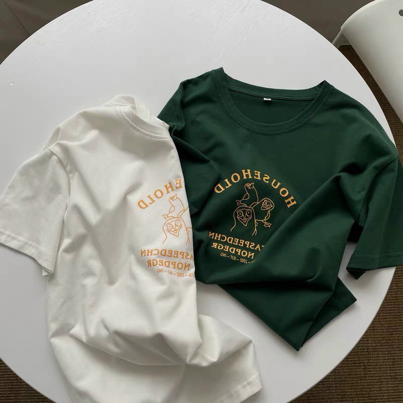Áo Thun from rộng IN  Chữ HOUSEHOLD Unisex Áo phông KL Unisex