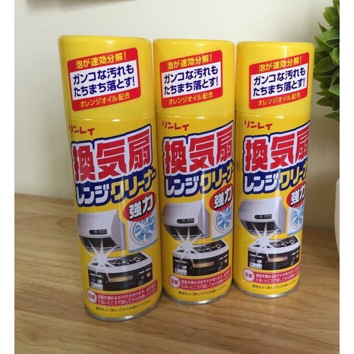 XỊT TẨY RỬA MẢNG BÁM DẦU MỠ CỦA NHẬT  - HÀNG NỘI ĐỊA NHẬT, dùng cho quạt hút mùi, lò vi sóng, vỉ nướng,...