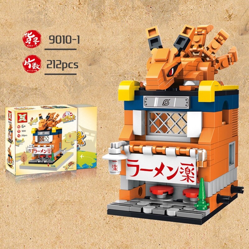 Lego lắp ráp Naruto, gara, Kakashi và Sasuke