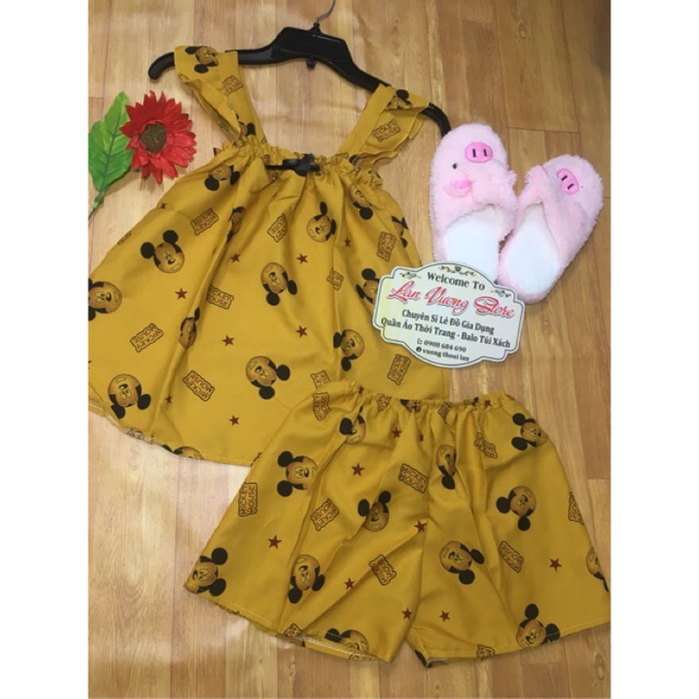 set bộ kate lụa mickey