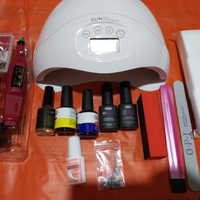 Combo set nail làm sơn gel cơ bản tốt Set gồm 1 máy hơ sun5plus chính hãng.