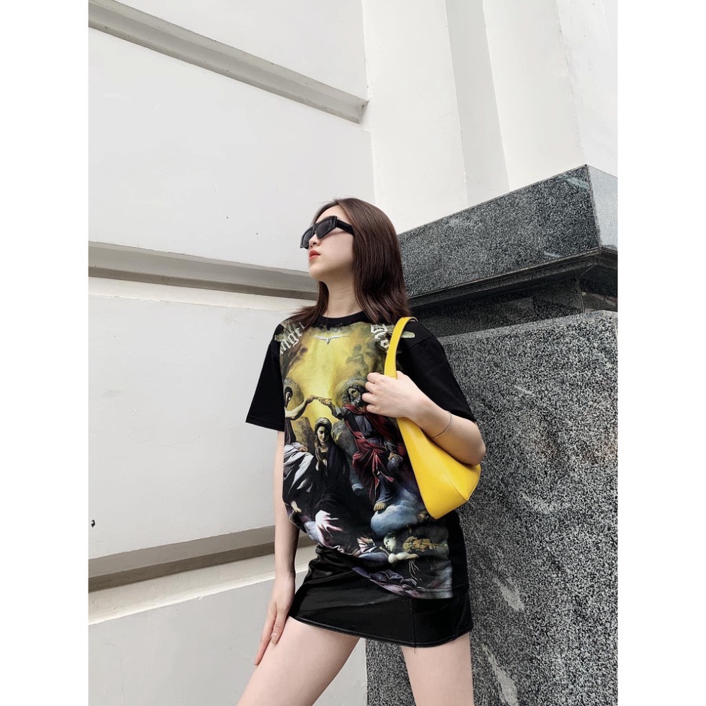 Áo thun tay lỡ MIKENCO Angel Devil - Áo phông Unisex nam nữ Premium Cotton oversize form rộng