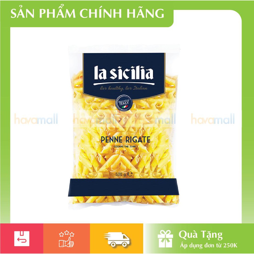 [HÀNG CHÍNH HÃNG] Nui La Sicilia gói 500gr – Lasicilia Penne Rigate