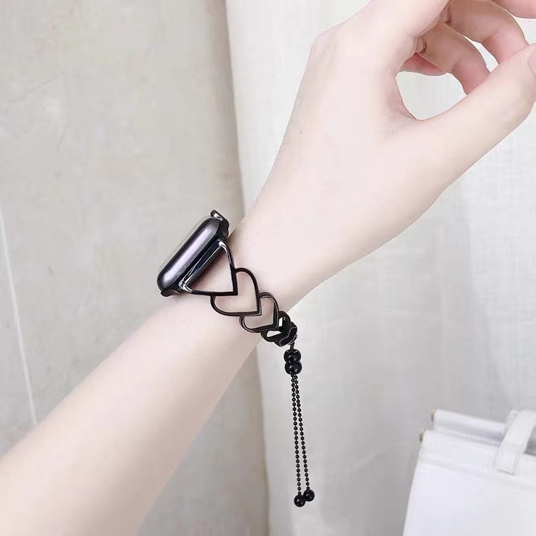 Dây Đeo Thay Thế Bằng Thép Không Gỉ Hình Trái Tim Cho Đồng Hồ Apple watch 7 SE 6 5 4 45mm 44mm 40mm 42 41 38