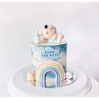 Bé thôi nôi mang phong cách Fondant trang trí bánh kém