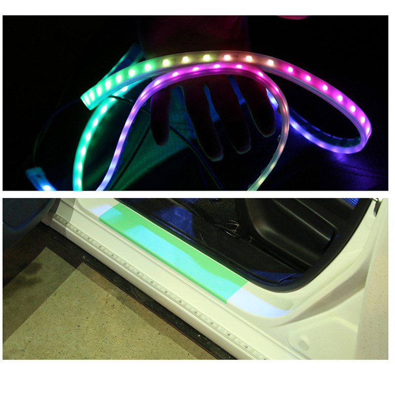 Dải đèn LED cảnh báo SEAMETAL RGB 12V có điều khiển từ xa tiện lợi gắn cửa xe hơi