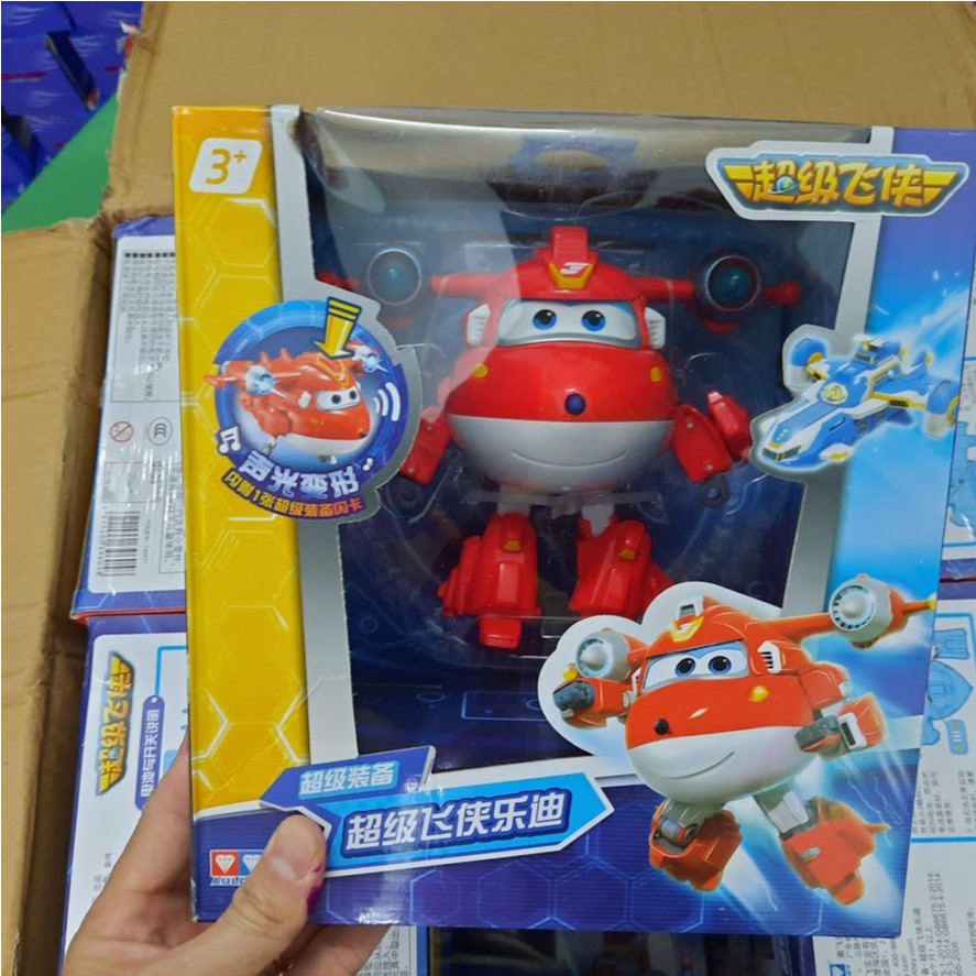 Super wings đội bay siêu đẳng Jett Siêu Cấp Robot Biến Hình Cỡ Lớn Có Đèn Và Âm Thanh đồ chơi trẻ em