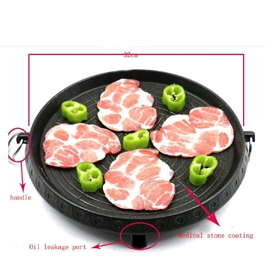 Bộ chảo nướng BBQ gamasot hình tròn phong cách Hàn Quốc