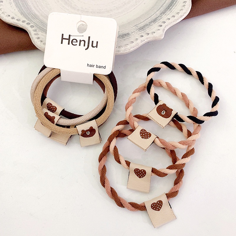 Set 4 Dây Thun Cột Tóc Hình Gấu Dễ Thương