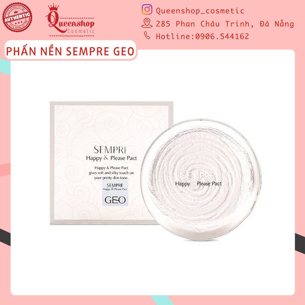 Phấn phủ dạng nén siêu mịn GEO Sempre Happy &amp; Please Pact