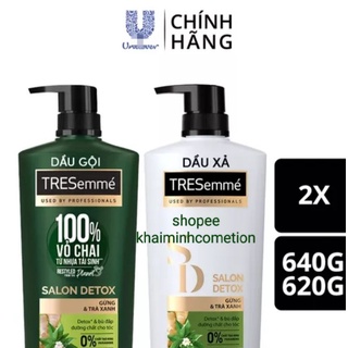 Sét 2 chai - Dầu gội Tresemme salon detox & Dầu Xả Tresemme Detox Gừng và Trà xanh
