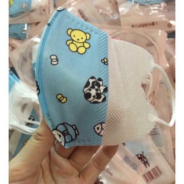 Khẩu trang 3D cho bé, sét 10 khẩu trang y tế trẻ em 3 lớp kháng khuẩn ngăn bụi hiệu quả cho trẻ sơ sinh đến 3 tuổi