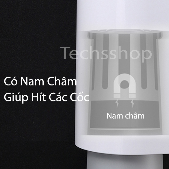 Kệ Nhả Kem Đôi Cao Cấp Để Bàn Chải Ecoco E1802 – kệ Nhà Tắm Để Đồ Đa Năng Dán Tường Tặng Kèm 4 Cốc