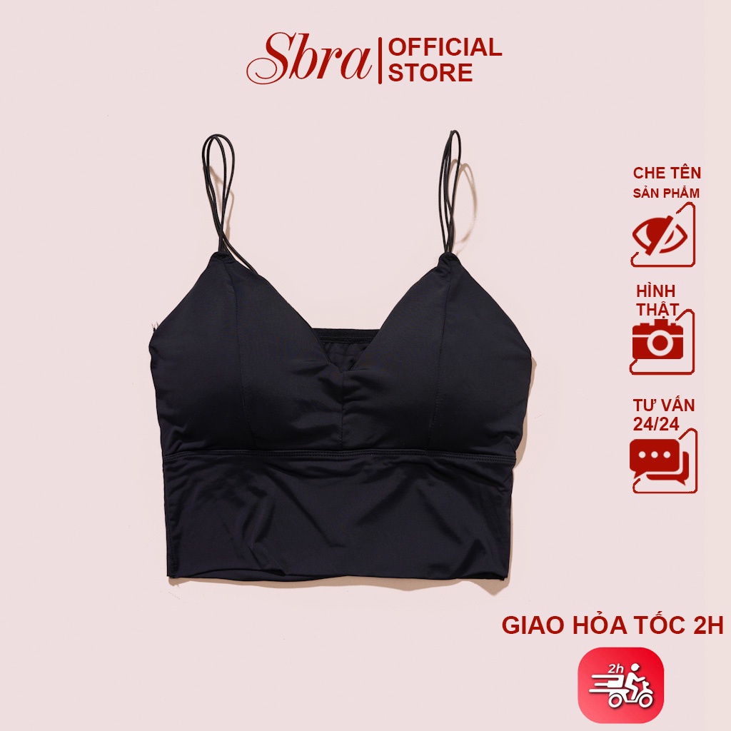 Áo Hai Dây Nữ Sbra Dáng Ôm CropTop Đệm Ngực Mềm Mịn Thoáng Mát 2S03