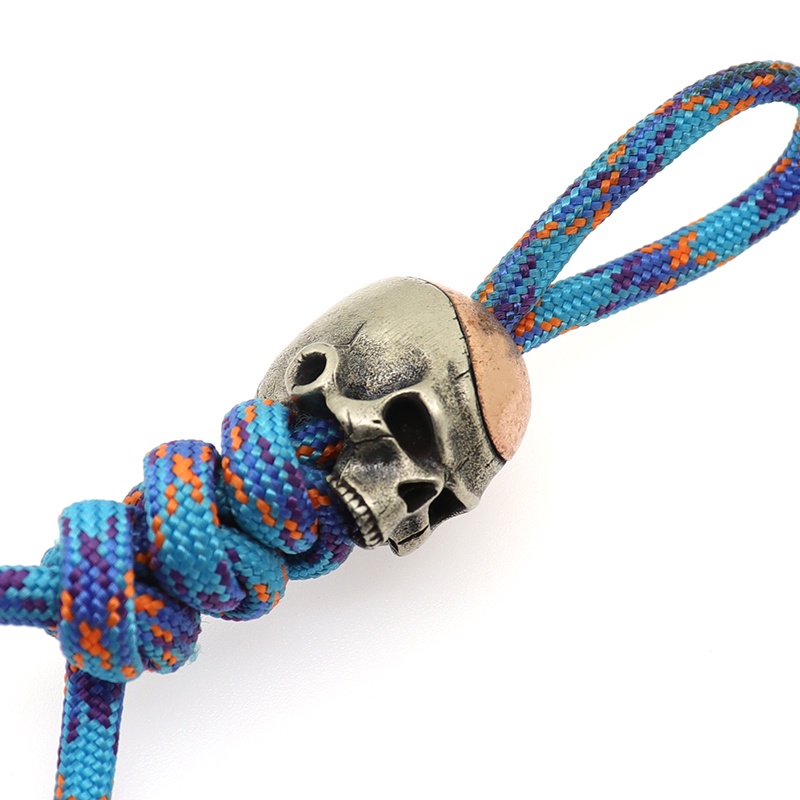 Chuỗi Hạt Hình Đầu Lâu Bằng Đồng Thau Trắng Dùng Làm Móc Khóa DIY